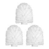 3Pcs Plastic Toilet Brush Heads Replacement Brush Heads for Home Bathroom