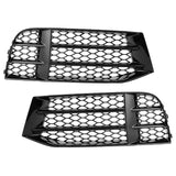 Bumper Fog Grilles Hycombs Mesh Cover For- Rs5 B8.5 2013 2014 2015 2016 Fog Lamp Cov