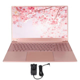 Laptop 15.6in for Intel N5095CPU 16GB RAM Fingerprint Keypad Backlit Keyboard Pink Portable Laptop for Win 11
