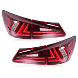 VLAND Full LED Tail Lights Dark Red Lens Fit for IS250 IS350 ISF 2006-2013