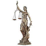 1pcs Justice Fair Themis Statues Justitia Goddess Sculpture Resin