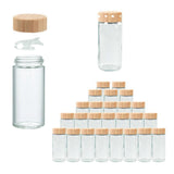 25Pcs Clear Spices Jar Seasoning Container with Bamboos Lid Empty Glass Seasoning Storage Bottles Spices Organizers