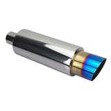 (blue plated) Stylish Stainless Steel 63mm Exhaust Pipe Corrosion Resistant Exhaust Tip Vehicle Modification Part for Car Enthusiasts  blue plated