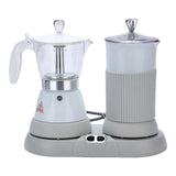 Modern Electric Espresso Maker With Detachable Milk Frothing Base and Transparent Brewing Chamber Coffee Machine