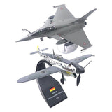 2pcs 1/72 Dassault Rafale Plane Fighter Alloy & BF109F-4 Diecast Aircraft