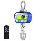 1000kg Digital Crane Scales 0.1kg LCD Industrial Grade Heavy Duty Hook Scale Them Hygrometer Hold Weighing Meter Blue