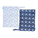 Printed Diaper Bag Double Zipper Wet Dry Dual Use Waterproof Exquisite Digital Printing Diaper Storage BagES001-FSD09