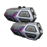 Wireless Motorcycle Helmets Communication Headsets, 10 Person Group Intercom, 2000M Distance, Noise Reduction Waterproof