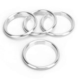 2025 Latest Model 4pcs Car Console Air Outlet Ring Aluminium Alloy Silver Trim