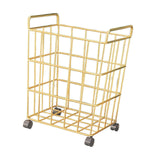 (S Gold) Sports Ball Storage Cart Iron Convenient Ball Cart for Garages Gym Black L