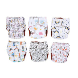 6pcs Baby Washable Diapers Skin Friendly Washable Reusable Adjustable Size Good Absorption Cloth Nappies