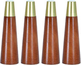 2025 Latest Model Cwyp-043 Set Of 4 Natural Solid Wood Furniture Legs, Brass