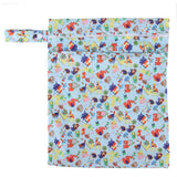 Portable Double Layer Baby Diaper Storage Bag Waterproof Outdoor Paper Diaper Bag(BlueAnimal )