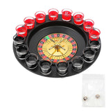 Drinking Shot Glass Turntable Game Set Endless Fun Party Shot Drinking Game with 16 Shot Glasses 2 Metal Balls