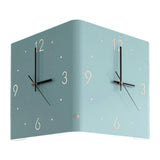 (Blue) Double Sided Clock Wall Mounted Wall Clock for Patio Farmhouse Kitchen White
