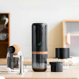 Portable Espresso Machine 9 Bar Pressure Rechargeable 2 in 1 Small Travel Coffee Maker Compatible with Nespresso Capsules Ground Coffee Perfect for T