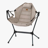 (Khaki) Naturehike Outdoor Folding Rocking Chair Portable Recliner Chair Leisure Camping Picnic Swing Chair