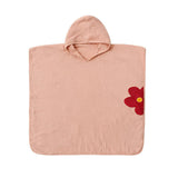 Baby Hooded Towel Pure Cotton 4 Layers Water Absorbent Wearable Bath Towel for Children Dusty Pink Cartoon