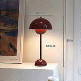 (Large Red Brown) 2023 New Denmark Bud Table Lamp Retro Table Lamp American Style Desk Lamp Charging Lamp Touch Nordic Decoration Table Lamp