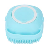 Bath Body Shower Scrubber Softness Rubber Shampoo Dispenser for Baby Women Men Seniors Square Blue