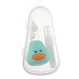 Baby Manual Nasal Aspirator Soft Silicone PP Prevent Backflow One Way Exhaust Mucus Snot Suction Light Cyan