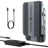 (US Plug) WAVLINK UTD49T 100W PD Input USB-A High Speed Data Transfer Adapter Thunderbolt 4 Hub