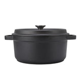 Cast Iron Pot Dual Loop Handle 24cm Uncoated Dutch Oven Flat Bottom for Soup Stew