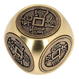 Metal Figertip Rotating Cube Embossed 6 Sided Anti Anxiety Stress Relief Brass Fingertip Gyroscop Desktop Toy for Kid Adults