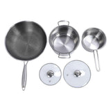 Stainless Steel Cookware Set Multifunction Easy to Clean Antistick Frying Pan Stock Pot Sauce Pan with Lids for Home Kitchen