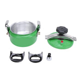 Double Bottom Pressure Cooker Canner Aluminum Alloy Large Capacity Easy to Open and Close Pressure Canning Pot for Gas Stove Green 3L