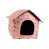 (pink) Outdoor Stray Cat Shelter Windproof Portable Foldable Weatherproof Pet House yellow