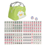 Small Chinese Mahjong Toy Clear Pattern Traditional Mahjong Game Toy for Home Dormitory Green
