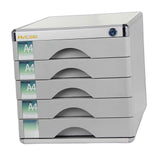 (With 5 Drawers) File Cabinet Aluminum Alloy with Lock Business Desktop Drawer Filing Cabinet With 3 Drawers
