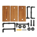Industrial Steel Pipe Rack Vintage Style Commodity Shelf Wall Hanging Bookshelf Bookcase for Kitchen Living Room Bedroom Three Ladder