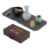 Matcha Tea Tool Set Matcha Bowl Whisk Scoop Ceramic Whisk Holder Caddy Teacup Mat Tea Ceremony KitUgyen Glazed Style