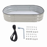 Raised Garden Bed Kit for Vegetables Flower Raised Planter Bed Raised Garden Boxes Outdoor Easy DIY Oval Ivory White