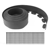 Landscape Edging Kit PE No Dig Tall Wall Garden Border with Stakes for Lawn Flower Bed Grass Yard Grey 10x5x1000cm/3.9x2.0x393.7in