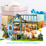 CUTEBEE DIY Dollhouse Kit Wooden Doll House Miniature House Furniture Kit Casa Music Led Toys for Children Birthday Gift A68B