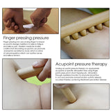 4Pcs Scraping Stick Beech Wood Back Shoulder Neck Waist Leg Massage Tools Fat Burner Meridian Brush Slim Cellulite Massager Rod