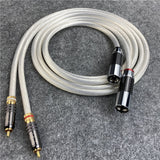 Hi-end HIFI Audio Line 5N OCC Crystal Silver RCA To XLR Male &amp; Female Cable Carbon Fiber Plug