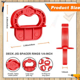 18Pcs Deck Jig Spacer Rings 1/4 Inch Composite Decking Boards Decking Boards Deck Spacers Plastic Decking Deck Tools