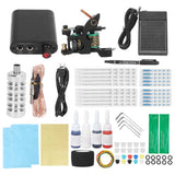 Tattoo Machine Kit Disposable Tattoo Needles Complete Tattoo Kit Silicone Tattoo Practice Skin 90‑265V for Tattooist for