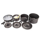 Desert Fox Outdoor Tableware Camping Cookware Pots Set, Lightweight Mini Aluminum Folding Pot Set with Storage Sack, 1-4 Person