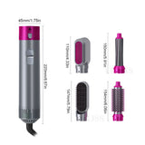 Electric Hair Dryer Blow Dryer Comb Rotating Hot Air Brush 5 In 1 Hairdryer Hair Blower Brush Hair Curler Curling Iron Styler