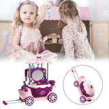 Toddler Fantasy Vanity Beauty Dresser Table Play Set With Lights Sounds Chair Fashion And Makeup Accessories For Kid And Pretend