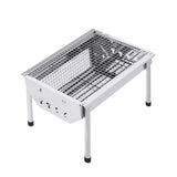 Outdoor Barbecue Grill for 3-5 People Stainless Steel Portable Barbecue Stove Thicken Picnic Barbecue Tools for Camping