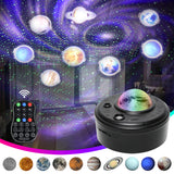 10 Planet Galaxy Starry Sky Projector Lights Bluetooth Speaker Rotating Night Light LED RGB Star Lamp Christmas New Year Gift