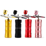 Beautygogo Mini Air Compressor Kit Air-Brush Paint Spray Gun Airbrush For Nail Art Tattoo Craft Cake Nano Fog Mist Sprayer