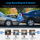 4 Inch Touch Display Car DVR Camera Dual Lens Video Recorder Full HD 1080P 170 Degree Dash Cam with Rear View Dashcam Dashboard