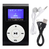 1.8inch LCD Screen Mini Portable MP3 Music Player Metal Mini Back-Clip MP3 Player Support Memory Card with 3.5mm Earphone